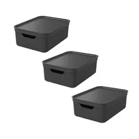 Rotho Aufbewahrungsbox JIVE Schwarz - Breite: 27.8 cm - Höhe: 13 cm - Tiefe: 37.5 cm - Volumen: 13 l - Produkttyp: Aufbewahrungsbox - Verpackungseinheit: 3 Stück