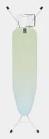 Brabantia Bügeltisch A 110 x 30 cm, Grün/Blau - Bügelbrettbezug: Baumwolle (CO) - Ausstattung: Dampfstationsablage - Kindersicherung - Höhenverstellbar: Ja - Breite: 46.2 cm - Detailfarbe: Blau - Grün - Länge: 7 cm