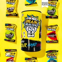 Brain Blasterz Sour Hard Candy 48 g - Produkttyp: Kaubonbons - Nährwertangabe pro: 100 g - Energiegehalt (in kj): 1506 KJ - Energiegehalt (in kcal): 360 Kcal - Fett: 0 g - Gesättigte Fettsäuren: 0 g