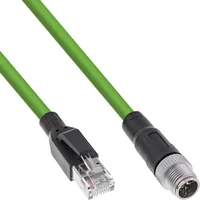 InLine 40601 cavo per sensori e attuatori 1 m M12 RJ-45 Verde