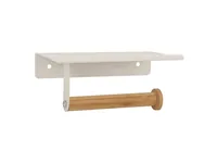 spirella Toilettenpapierhalterung Tarek matt, Weiss - Anzahl Rollen: 1 - Befestigung: Verschraubt - Detailfarbe: Weiss - Aufhängevorrichtung: Ja - Detailmaterial: Metall - Holz - Grundmaterial: Holz - Metall