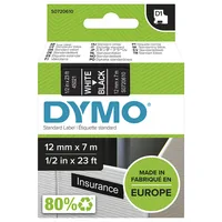 D1-TAPE 12MM X 7M WHITE ON BLACK