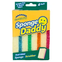 Scrub Daddy Daddy sponge Rectangular Foam Blue, Green, Orange, Pink, Red, Yellow 4 pc(s)