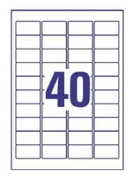 Avery Zweckform Adressetiketten L4770-25 45.7 x 25.4 mm, 1000 Etiketten - Klebehaftung: Stark haftend - Drucker Kompatibilität: Laser - Anzahl Blatt: 25 × - Papierformat: A4 - Anzahl Etiketten: 1000 - Etikettengrösse: 45.7 x 21.2 mm