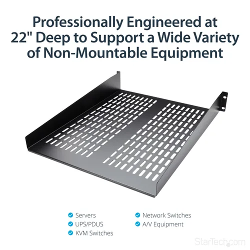 2U 22IN FIXED RACK MOUNT SHELF .