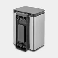 Brabantia Kosmetikeimer Bo Waste Bin 4 l, Silber matt - Fassungsvermögen: 4 l - Höhe: 27.2 cm - Anzahl Behälter: 1 - Detailfarbe: Silber matt - Form: Eckig - Material: Stahl