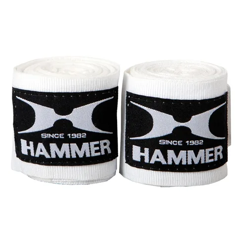HAMMER Boxbandage Boxbandagen, elastisch 2.5m – weiss Weiss - Länge: 2.5 m - Farbe: Weiss - Schwarz - Sportart: Boxen