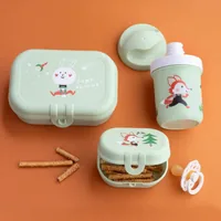 Koziol Lunchboxset HOP ON TO GO pistachio - Materialtyp: Biokunststoff - Unterteilungsmöglichkeit: Ja - Material: Biozirkulärer Kunststoff - Set: Ja - Motiv: Tiere - Anwender: Kinder