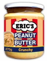 Eric's Peanut Butter Crunchy 270 g - Produkttyp: Nusscremen - Nährwertangabe pro: 100 g - Energiegehalt (in kj): 2457 KJ - Energiegehalt (in kcal): 587 Kcal - Fett: 48.7 g - Davon gesättigte Fettsäuren: 6.5 g