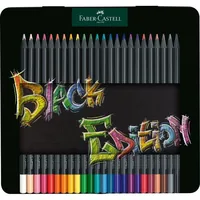 FABER-CASTELL Farbstifte Black Edition 116425 24 Farben, Metalletui