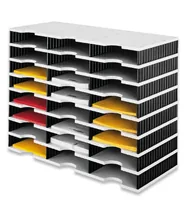 Styro Dokumentenablage styrodoc trio Schwarz, 24 Fächer - Anzahl Fächer: 24 × - Verpackungseinheit: 1 Stück - Material: Polystyrol (PS) - Detailfarbe: Hellgrau - Schwarz