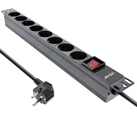 InLine 19" Steckdosenleiste - 8-fach Schutzkontakt - mit Schalter - 2m - schwarz