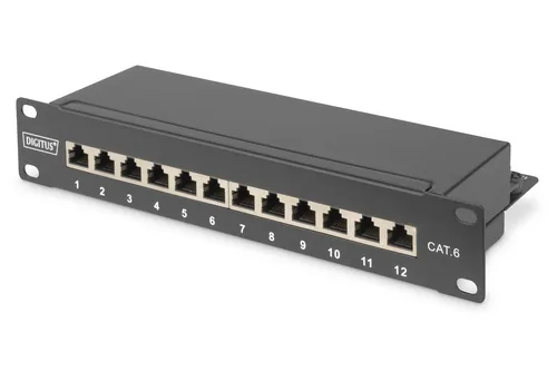 DIGITUS CAT 6 PATCH PANEL CLASS E SHIELDED 12 PORT