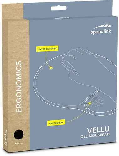 Speedlink Ergonomische Mausmatte Vellu Schwarz - Tiefe: 260 mm - Breite: 255 mm - Detailfarbe: Schwarz - Form: Oval - Höhe: 27 mm - Handgelenkauflage: Ja