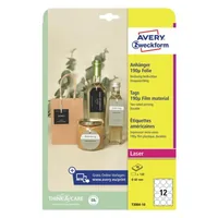 Avery Zweckform Hängeetiketten Tags 60 mm, 10 Blatt, 120 Stück - Klebehaftung: Keine - Drucker Kompatibilität: Inkjet - Laser - Anzahl Blatt: 10 × - Papierformat: A4 - Anzahl Etiketten: 120 - Etikettengrösse: Ø 60 mm