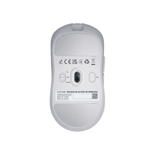 HATOR Quasar 3S Ultima 8K Wireless (HTM661) White souris Droitier RF Wireless + Bluetooth + USB Type-C Optique 30000 DPI