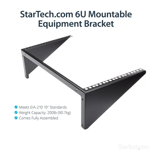 6U WALL MOUNT RACK BRACKET STEEL LOW-PROFILE WALL-BRACKET