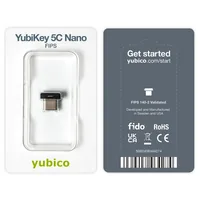 Yubico YubiKey 5C Nano FIPS FW 5.4 USB-C, 1 Stück - Einsatzgebiet: End Benutzer - Authentifizierung: Kennwortlos - Multifaktor-Authentifizierung - Zwei-Faktor-Authentifizierung - Anschluss: USB-C - Computeranmeldung: Chrome OS - Linux - macOS - Windows - 
