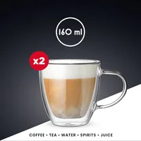 Bialetti Cappuccinotasse Capri 160 ml, 1 Stück, Transparent - Material: Borosilikatglas - Tassen Typ: Cappuccinotasse - Ausstattung: Henkel - Detailfarbe: Transparent - Verpackungseinheit: 1 Stück - Volumen: 160 ml