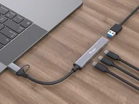 Equip 4-Port USB-C3.2-Hub->3xUSB-CUSB-A USB-A Adapt.10Gbps