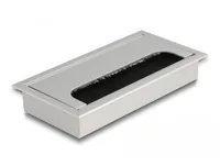 Delock Kabeldurchführung für Tischeinbau mit Bürste 160 x 80 x 28 mm silber