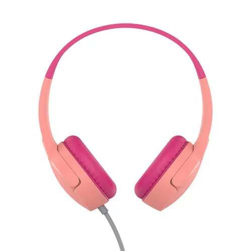 Belkin On-Ear-Kopfhörer SoundForm Mini Pink - Detailfarbe: Pink - Kopfhörer Ausstattung: Mikrofon - Verbindungsmöglichkeiten: 3 -5 mm Klinke (Klinkenstecker) - Kabelgebunden - Einsatzbereich: Kinderkopfhörer - Trageart: On-Ear (Ohraufliegend) - Kopfhörer 