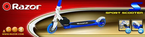 Razor Scooter S Sport, Blue - Altersempfehlung ab: 6 Jahren - Ausstattung: Fussbremse - Reifentyp:  Kunststoffreifen - Nachhaltigkeit: Nicht angegeben - Belastbarkeit: 100 kg - Einsatzgebiet: Freizeit