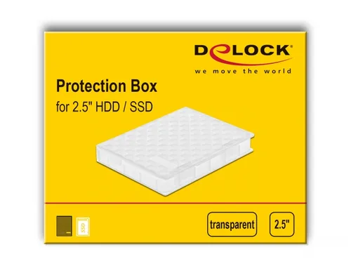 Delock Schutzgehäuse für 2.5? HDD / SSD Transparent - Zubehörtyp: Aufbewahrung