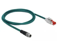 Delock Netzwerkkabel M12 X-kodiert 8 Pin zu RJ45 Stecker PVC 1 m
