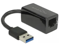 Delock Netzwerk-Adapter USB-A - RJ45 1Gbps, Schwarz - Schnittstellen: RJ-45 (LAN) - Schnittstellengeschwindigkeit: 10/100/1000 Mbit/s - Formfaktor: Extern - Anschlussart: USB 3.0 - Anwendungsbereich: Home - Small/Medium Business