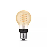 Philips Hue Leuchtmittel White E27 Einzelpack Filament 550 lm - Lampensockel: E27 - Farbtemperatur Kelvin: 2100 K - Aussenanwendung: Nein - Gesamtleistung: 7.2 W - Lichtfarbe: Warmweiss (WW) - Leuchten Kategorie: Leuchtmittel