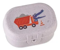 Koziol Snackbox Mini TRUCKS purple grey - Materialtyp: Biokunststoff - Unterteilungsmöglichkeit: Nein - Material: Biozirkulärer Kunststoff - Detailfarbe: Grau - Spülmaschinenfest: Ja - Set: Nein