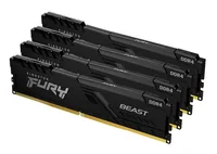 KINGSTON Memory 64GB -  3600MHz -  DDR4 -  CL18 -  DIMM -  Kit of 4 -  FURY Beast -  Black