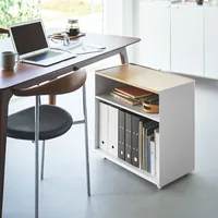 Yamazaki Servierwagen Tower 60.3 x 59 cm, Weiss - Tiefe: 35.3 cm - Breite: 60.3 cm - Höhe: 59 cm - Detailmaterial: Metall - Nylon - Holz - Grundmaterial: Holz - Metall