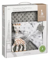 Sophie la girafe Geschenkset Kuscheldecke 2-teilig - Material: Polyester - Detailfarbe: Dunkelgrau - Weiss