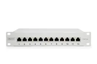 10"" Patchpanel DN-91612S-EA-G, 12-Port, Cat.6a (grau, 1HE, Rack Mount, geschirmt)
