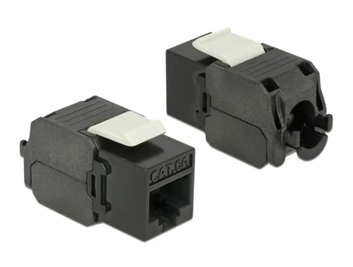 DELOCK Keystone RJ45 Cat6a Buchse 8P8C schwarz ungeschirmt