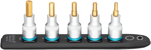 SmartRail 1/2"" Steckschlüsseleinsatz-Satz Innensechskant, 5-teilig (schwarz, 5mm - 10mm, kurz)