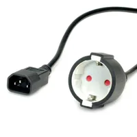 VALUE Netzkabel, C14 auf CEE7/3, max. 10A (2300W), nur fr Verwendung an USV, schwarz, 0,3 m