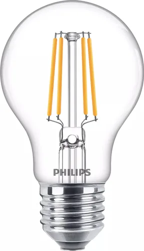 Philips Lampe LEDcla 40W E27 A60 WW CL ND Warmweiss (WW) - Energieeffizienzklasse EnEV 2020: F - Lampensockel: E27 - Farbtemperatur Kelvin: 2700 K - Gesamtleistung: 4.3 W - Dimmbar: nicht dimmbar - Zusätzliche Ausstattung: EyeComfort