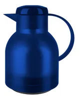 SAMBA Isolierkanne, 1 Liter (blau/transparent, QUICK PRESS Verschluss)