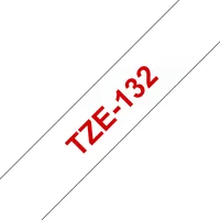 Brother Schriftbandkassette TZE-132 - 12 mm - Rot auf Transparent