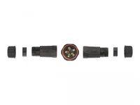 DeLOCK Cable connector for outdoor 5 pin, IP68 waterproof, screwable, cable diameter 4.5 - 7.5 mm black