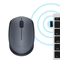 Logitech Maus M170 , kabellos - Maus-Typ: Mobile - Maus Features: Scrollrad - Bedienungsseite: Universal - Detailfarbe: Grau - Verbindungsart: Kabellos - Schnittstelle: USB-A