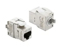 Delock Keystone-Modul RJ45 Buchse zu LSA Cat.6 geschirmt Metall - Modultyp: Keystone - Anschluss Front: Buchse RJ-45 - Anschluss Rück: LSA - Medientyp: Netzwerk - Schirmung: Ja - Detailfarbe: Silber - Weiss