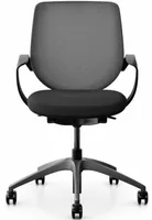 Giroflex Bürostuhl 313 mit Netzrücken und Armlehnen, Dunkelgrau - Produkttyp: Bürostuhl - Material Bezug: Stoff - Armlehnen: Ja - Material Fuss: Kunststoff - Rückenart: Netzrücken - Rollenart: Hartbodenrollen