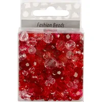 Creativ Company Facettenperlen 4-12 mm Rot, 170 Stück - Packungsgrösse: 1 Stück - Durchmesser: 12 mm - 4 mm - Detailfarbe: Rot - Rosa - Weinrot - Perlenart: Acrylperlen