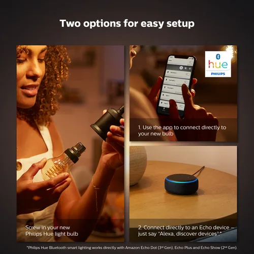 Philips Hue Leuchtmittel White E27 Einzelpack Filament 550 lm - Lampensockel: E27 - Farbtemperatur Kelvin: 2100 K - Aussenanwendung: Nein - Gesamtleistung: 7.2 W - Lichtfarbe: Warmweiss (WW) - Leuchten Kategorie: Leuchtmittel