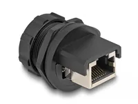 DeLOCK RJ45 Cat.6A Coupler with protective cap for built-in installation IP67 dust and waterproof