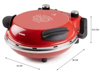 Domo Pizzaofen DO9284PZ - Anzahl Personen: 1 - Detailfarbe: Rot - Leistung: 1200 W - Produkttyp: Pizzamaker